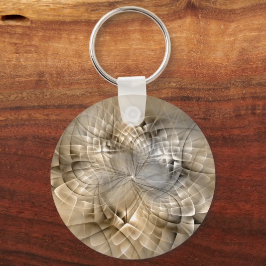 Earth Tones Abstrakt Moderne Fraktal Art Textur Schlüsselanhänger (Vorderseite)