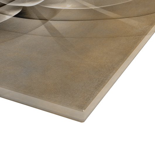 Earth Tones Abstrakt Moderne Fraktal Art Textur Schneidebrett (Ecke)