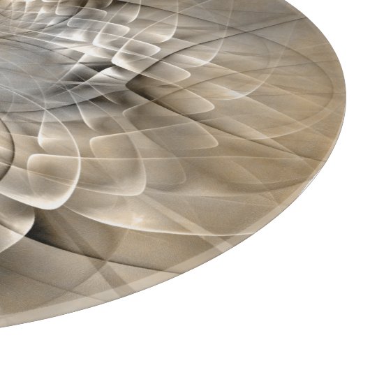 Earth Tones Abstrakt Moderne Fraktal Art Textur Schneidebrett (Ecke)