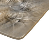 Earth Tones Abstrakt Moderne Fraktal Art Textur Schneidebrett (Ecke)