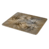 Earth Tones Abstrakt Moderne Fraktal Art Textur Schneidebrett (Ecke)