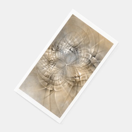 Earth Tones Abstrakt Moderne Fraktal Art Textur Serviette (Ecke)