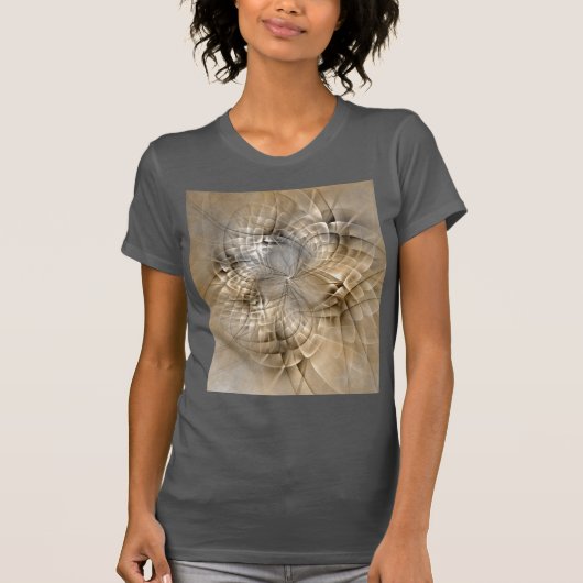 Earth Tones Abstrakt Moderne Fraktal Art Textur T-Shirt (Vorderseite)