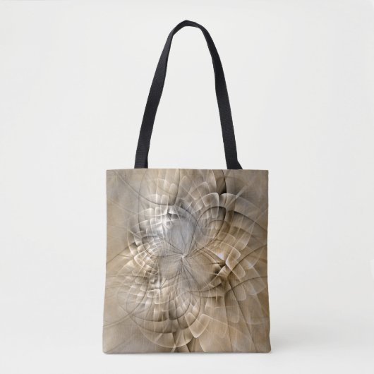 Earth Tones Abstrakt Moderne Fraktal Art Textur Tasche (Vorderseite)