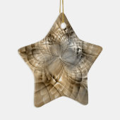 Earth Tones Abstrakt Modernes Fraktal Art Star Keramik Ornament (Rechts)