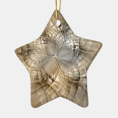 Earth Tones Abstrakt Modernes Fraktal Art Star Keramik Ornament (Links)