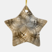 Earth Tones Abstrakt Modernes Fraktal Art Star Keramik Ornament (Hinten)