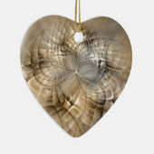 Earth Tones Abstrakt Modernes Fraktal Kunst Herz Keramik Ornament (Rechts)