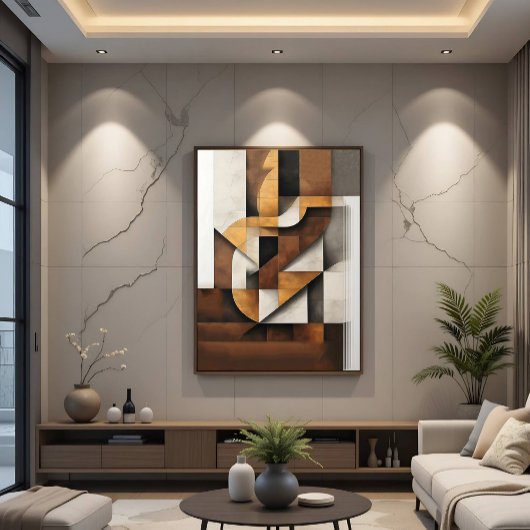 Earth Tones and Collage Leinwanddruck