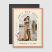 Earth Tones Arch Modernes Foto Save the Date Magnetkarte (Vorne/Hinten)