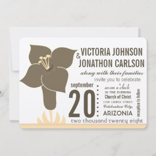 Earth Tones Art Deco Moderne Lily Wedding Einladung