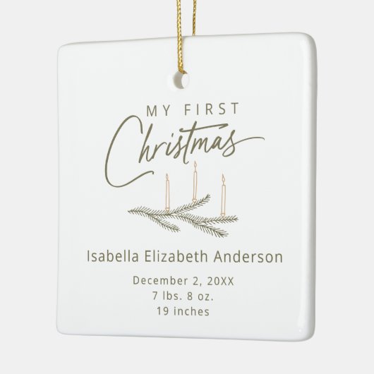 Earth Tones Birth Stats Foto Keramikornament (Links)