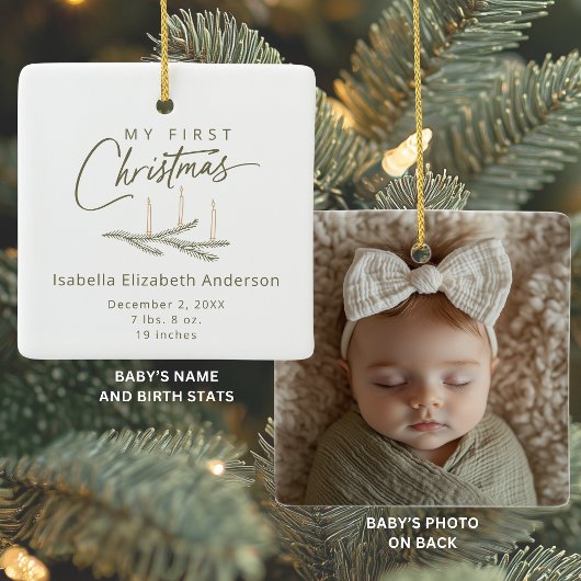 Earth Tones Birth Stats Foto Keramikornament