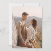 Earth Tones Boho Wasserfarbengebirge Foto Hochzeit Einladung (Rückseite)