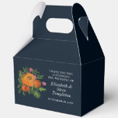 Earth Tones Burnt Orange Navy Floral Wedding Geschenkschachtel (Vorderseite)