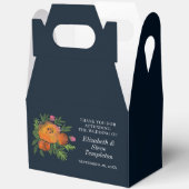 Earth Tones Burnt Orange Navy Floral Wedding Geschenkschachtel (Offen)