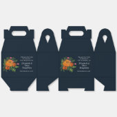 Earth Tones Burnt Orange Navy Floral Wedding Geschenkschachtel (Ungeklappt)