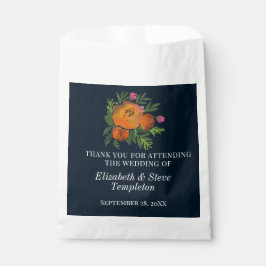Earth Tones Burnt Orange Navy Floral Wedding Geschenktütchen