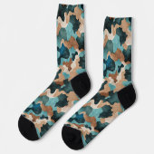 Earth Tones Camouflage Seamless Pattern Socken (Linkes Detail)