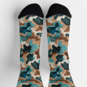 Earth Tones Camouflage Seamless Pattern Socken (Oben)