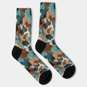 Earth Tones Camouflage Seamless Pattern Socken (Rechts)