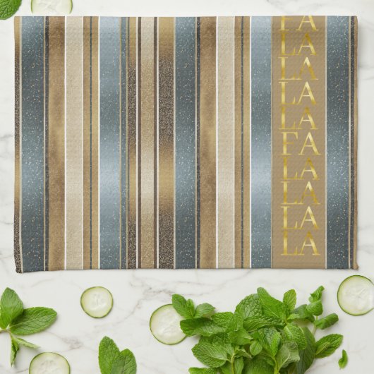 Earth Tones Christmas Fa La Pattern#27 ID1009 Geschirrtuch (Gefaltet)