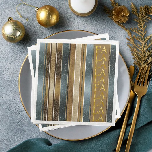 Earth Tones Christmas Fa La Pattern#27 ID1009 Serviette