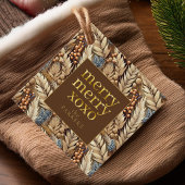 Earth Tones Christmas Merry Pattern#21 ID1009 Geschenkanhänger