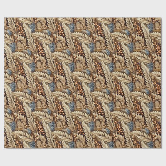 Earth Tones Christmas Merry Pattern#21 ID1009 Geschenkpapier (Flach)