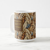Earth Tones Christmas Merry Pattern#21 ID1009 Kaffeetasse (Vorderseite Links)