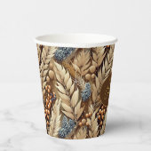 Earth Tones Christmas Merry Pattern#21 ID1009 Pappbecher (Rechts)