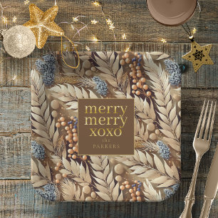 Earth Tones Christmas Merry Pattern#21 ID1009 Pappteller