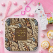 Earth Tones Christmas Merry Pattern#21 ID1009 Pappteller (Party)