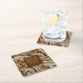 Earth Tones Christmas Merry Pattern#21 ID1009 Rechteckiger Pappuntersetzer (Vor Ort)