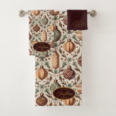 Earth Tones Christmas Pattern#12 ID1009 Badhandtuch Set (Insitu)
