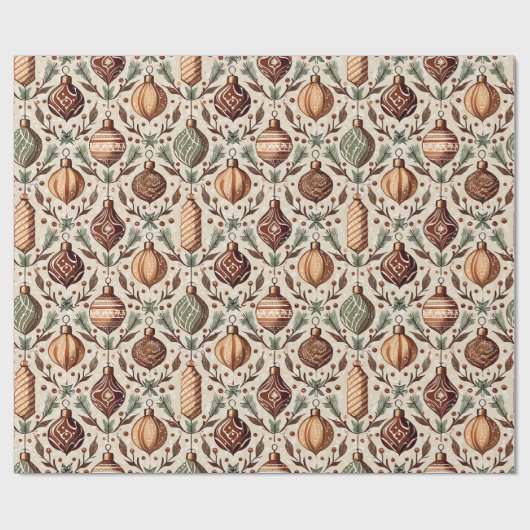 Earth Tones Christmas Pattern#12 ID1009 Geschenkpapier (Flach)