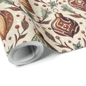 Earth Tones Christmas Pattern#12 ID1009 Geschenkpapier (Rolleneckpunkt)