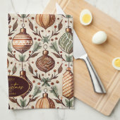 Earth Tones Christmas Pattern#12 ID1009 Geschirrtuch (Viertel Falte)