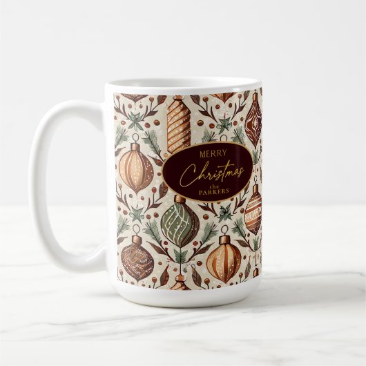 Earth Tones Christmas Pattern#12 ID1009 Kaffeetasse (Links)