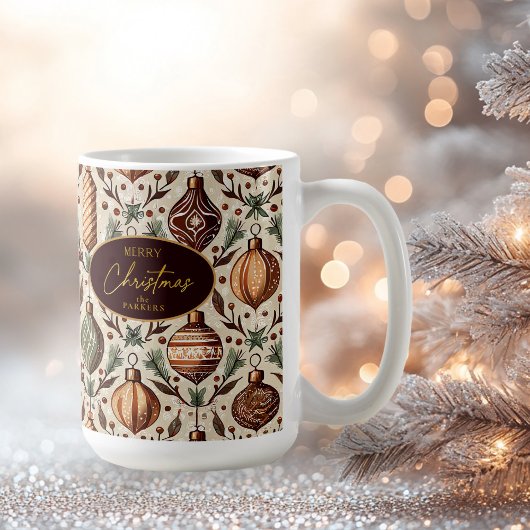 Earth Tones Christmas Pattern#12 ID1009 Kaffeetasse