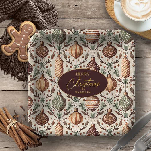 Earth Tones Christmas Pattern#12 ID1009 Pappteller