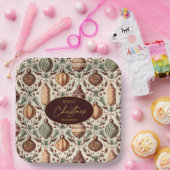 Earth Tones Christmas Pattern#12 ID1009 Pappteller (Party)