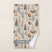 Earth Tones Christmas Pattern#25 ID1009 Badhandtuch Set (Handtuch)