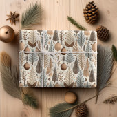 Earth Tones Christmas Pattern#25 ID1009 Geschenkpapier