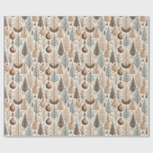 Earth Tones Christmas Pattern#25 ID1009 Geschenkpapier (Flach)