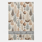 Earth Tones Christmas Pattern#25 ID1009 Geschirrtuch (Vertikal)