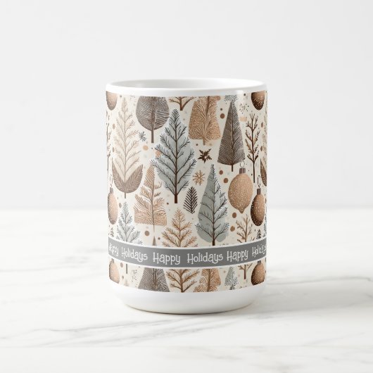 Earth Tones Christmas Pattern#25 ID1009 Kaffeetasse (Mittel)