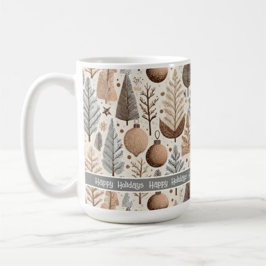 Earth Tones Christmas Pattern#25 ID1009 Kaffeetasse (Links)