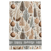 Earth Tones Christmas Pattern#25 ID1009 Mittlere Geschenktüte (Vorderseite)