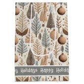 Earth Tones Christmas Pattern#25 ID1009 Mittlere Geschenktüte (Rückseite)